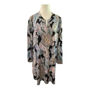 Dear Scarlett Long Sleeve Paisley Blouse 2X